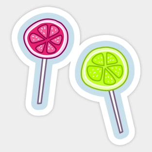 Grapefruit and Lemon Lollipops Sticker